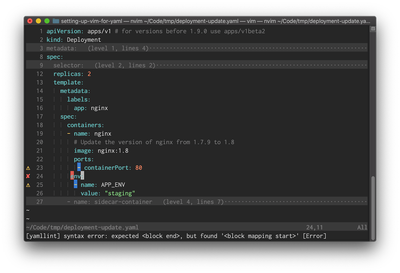 Screenshot of Vim